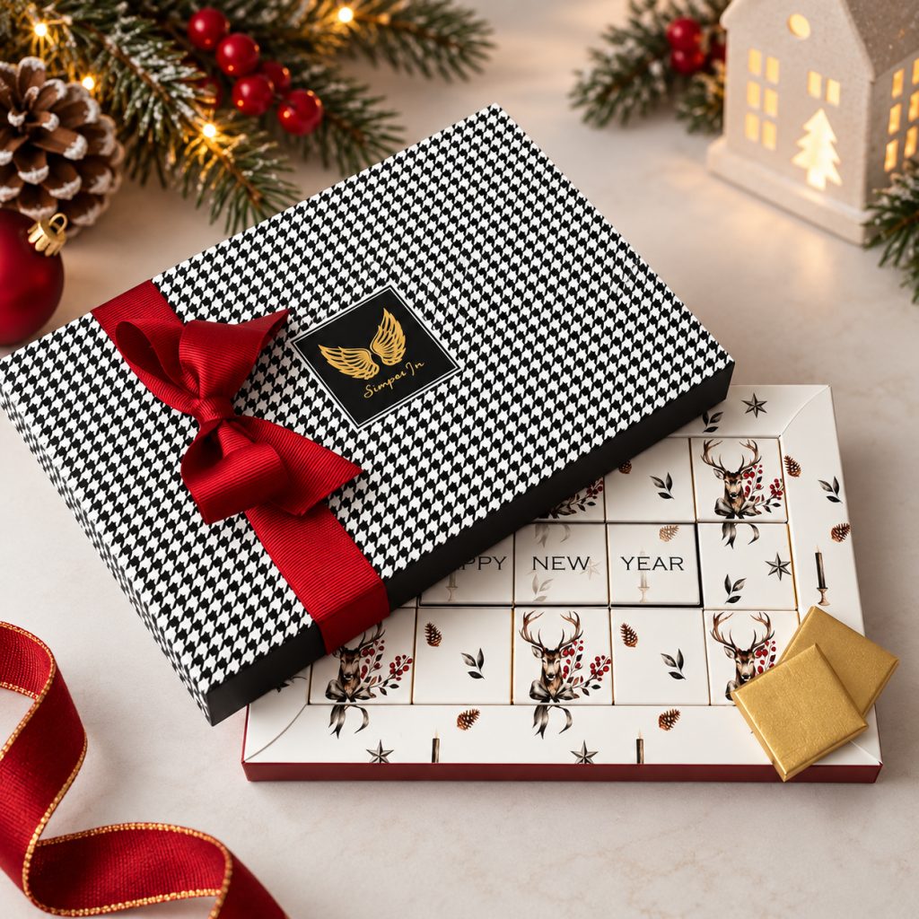 Kurumsal yılbaşı puzzle çikolata kutusu